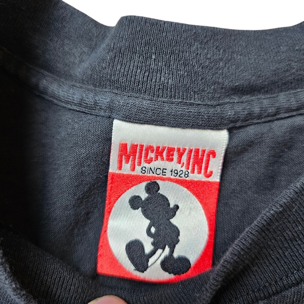 Vintage 90s Walt Disney World Mickey Mouse T-Shirt Black Cartoon 3D Size L - Picture 3 of 6